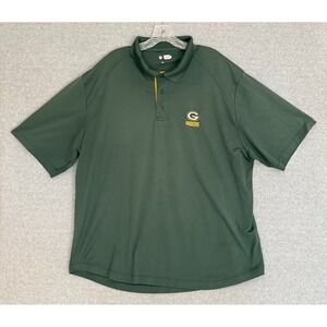 Green Bay Packers Polo Shirt Mens 2XL Green NFL Team Apparel Polyester Golf